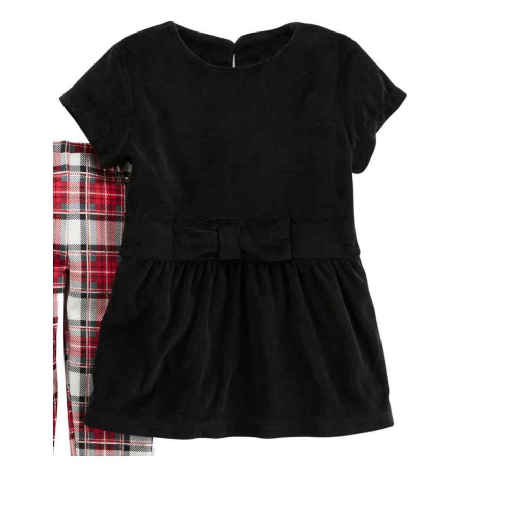 Carter's Black Velour Top with Bow Size 6 mo.